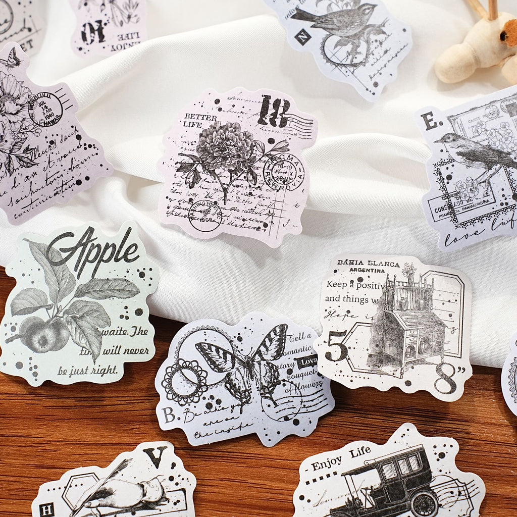 20 Pcs Vintage Scrapbook Stickers PTWS