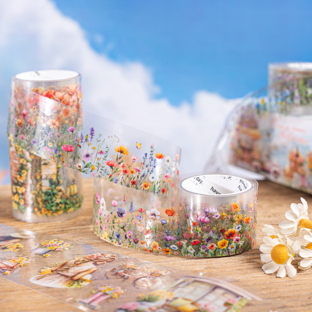 3 Rolls Garden Themed PET Stickers Tape Set HYLSG