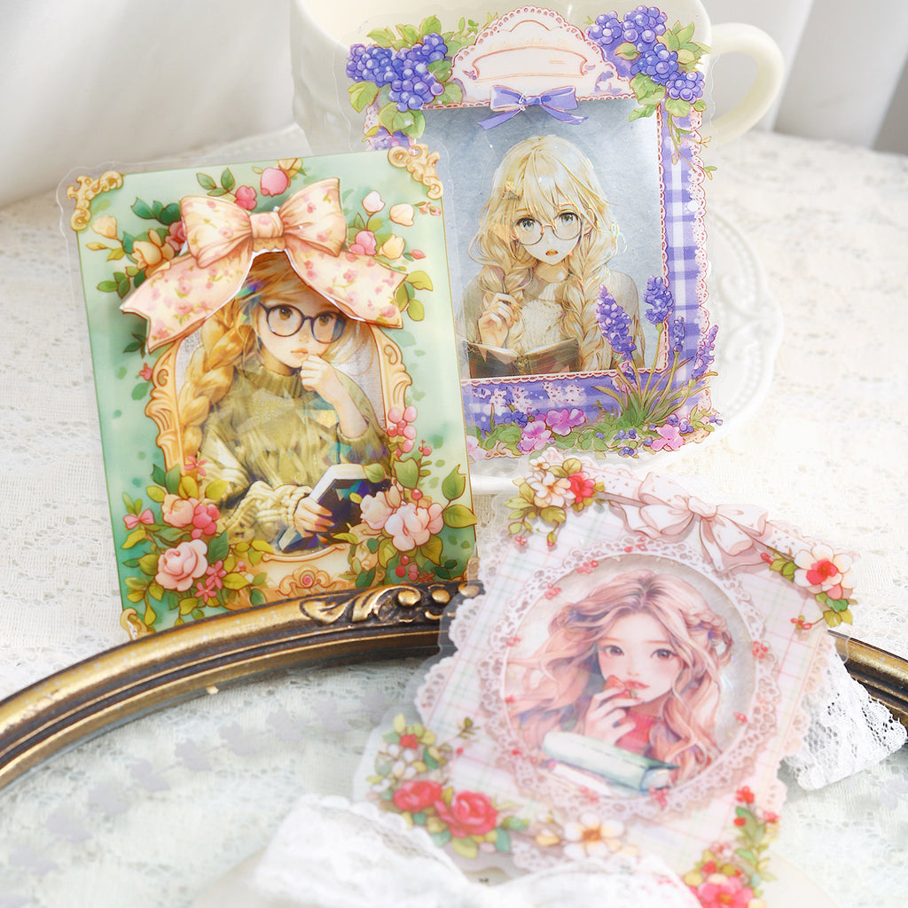 10 Pcs Lace Floral Frame Stickers JLLM
