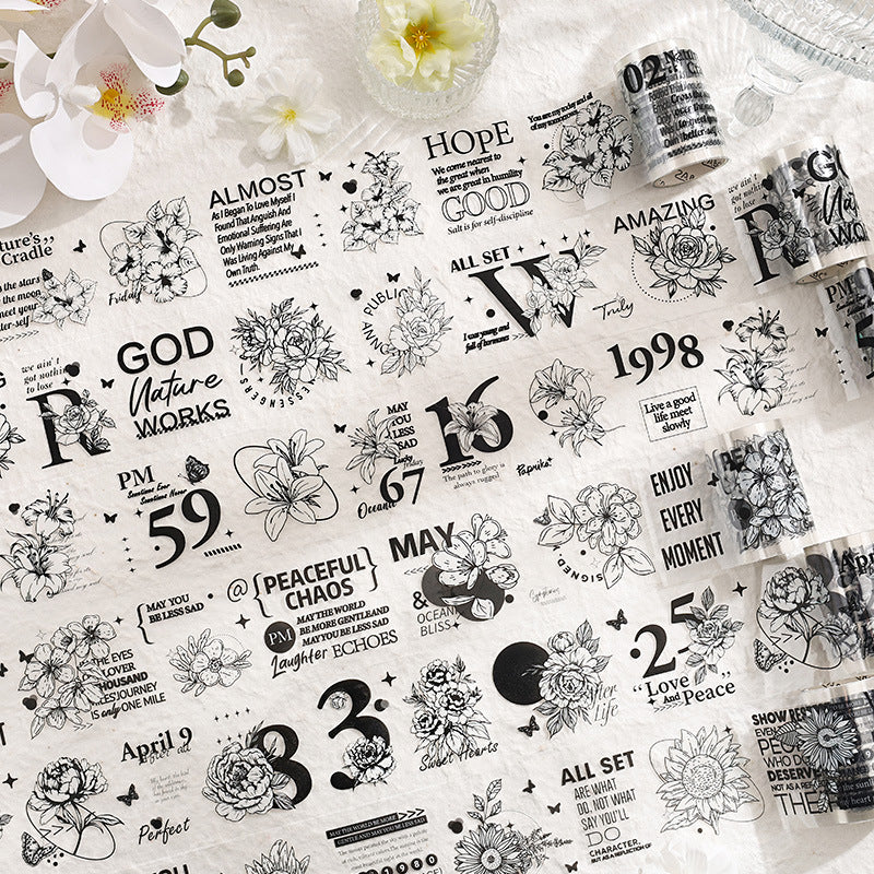 6 Roll Words Flower PET Tapes Set GTHP
