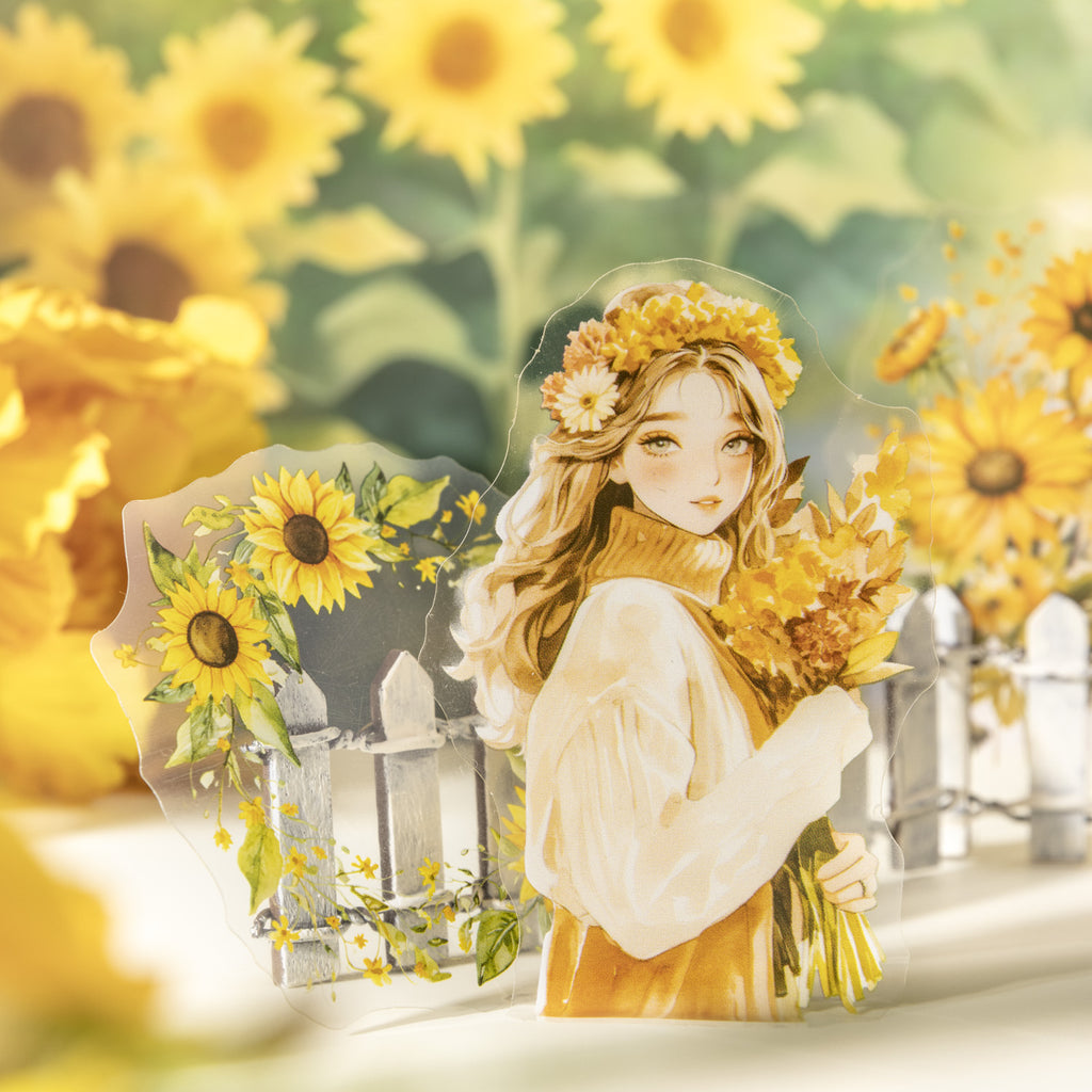 30 Pcs Sunflower Theme PET Stickers ZGZL