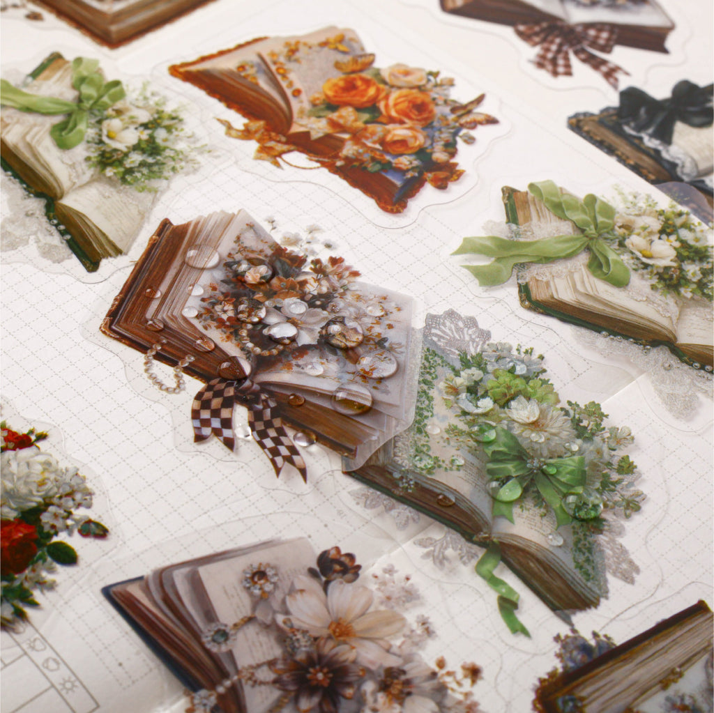 20 Pcs Book Reading PET Stickers SXXL