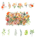 100 Pcs Watercolor Botanical Flowers Stickers - Wild