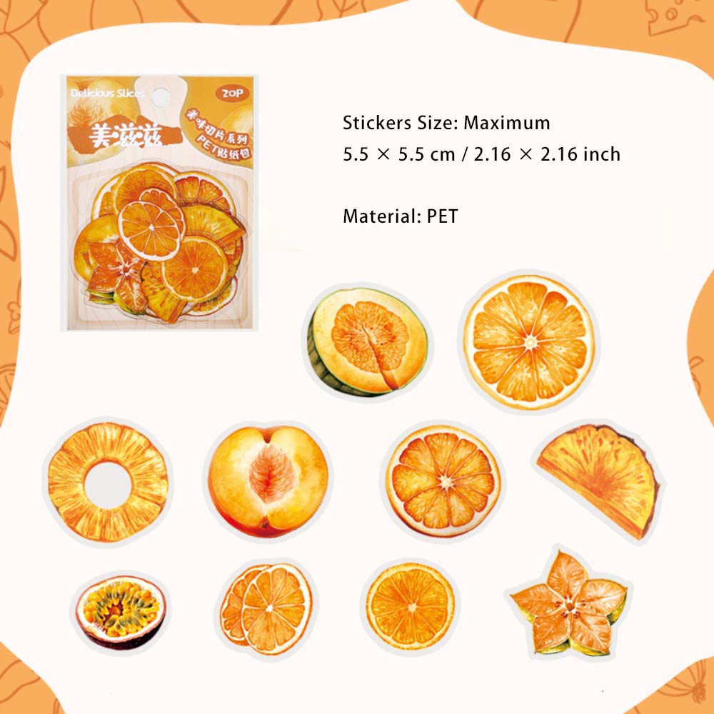 20 Pcs Fruit PET Stickers MWQP