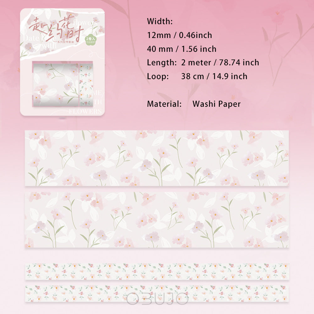 2 Rolls Floral Washi Tape Set FYHS