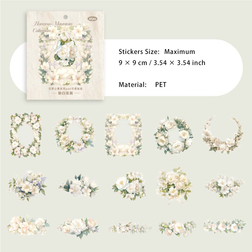 15 Pcs Flower Theme PET Stickers HYSJ