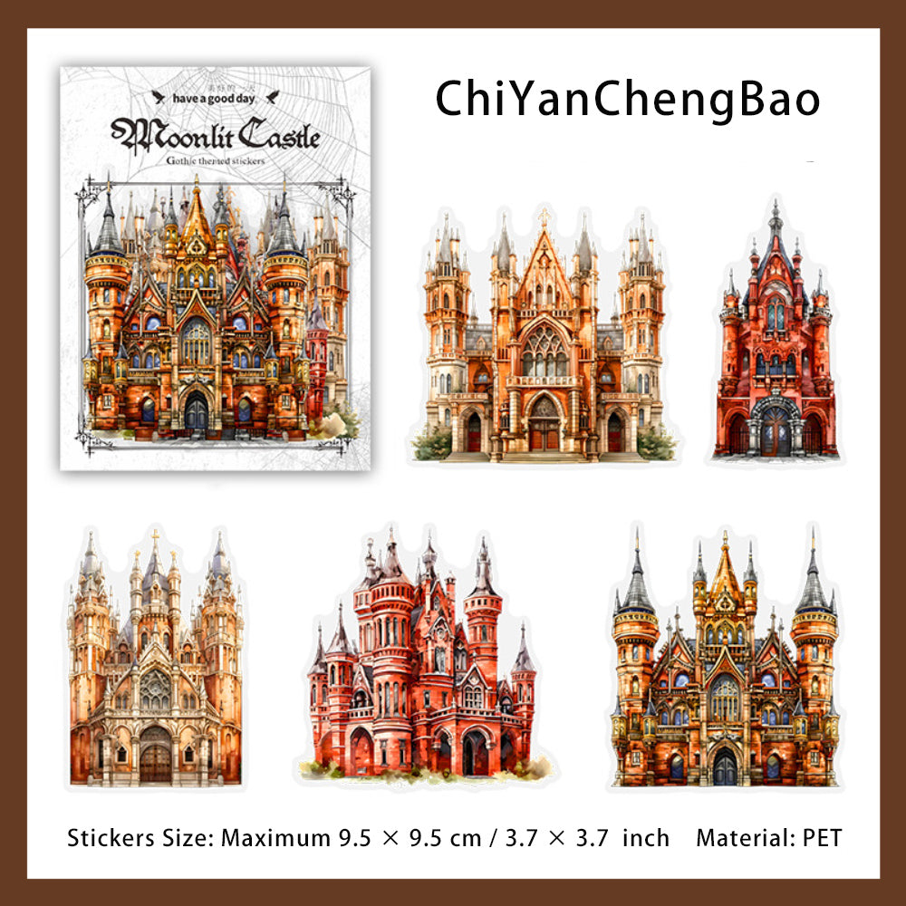 10 Pcs Palace Church PET Stickers YGZC