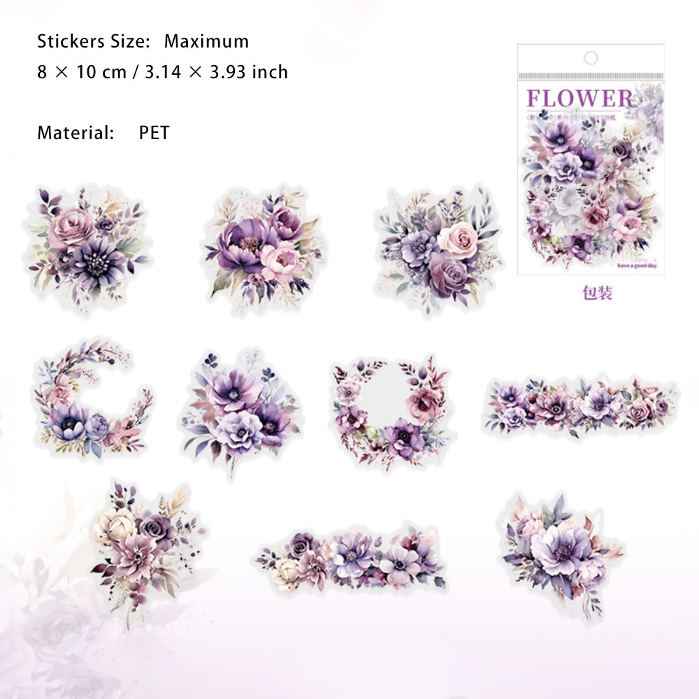 20 Pcs Flower PET Stickers JMHJ