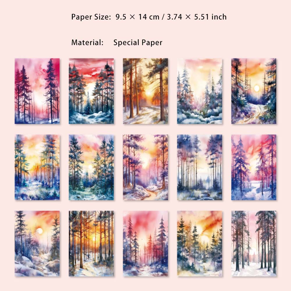 30 Sheets Winter Snow Landscape Scrapbook Paepr DRXS