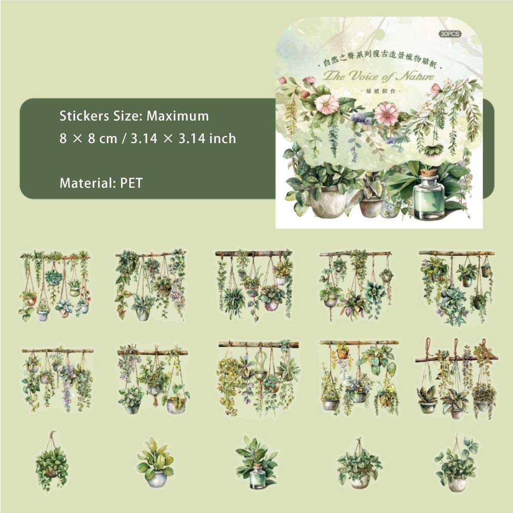 30 Pcs PET Flower Vine Stickers ZRZS