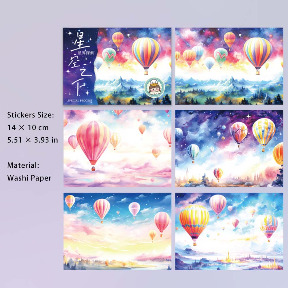 5 Sheets Fantasy Galexy Washi Stickers XKZX