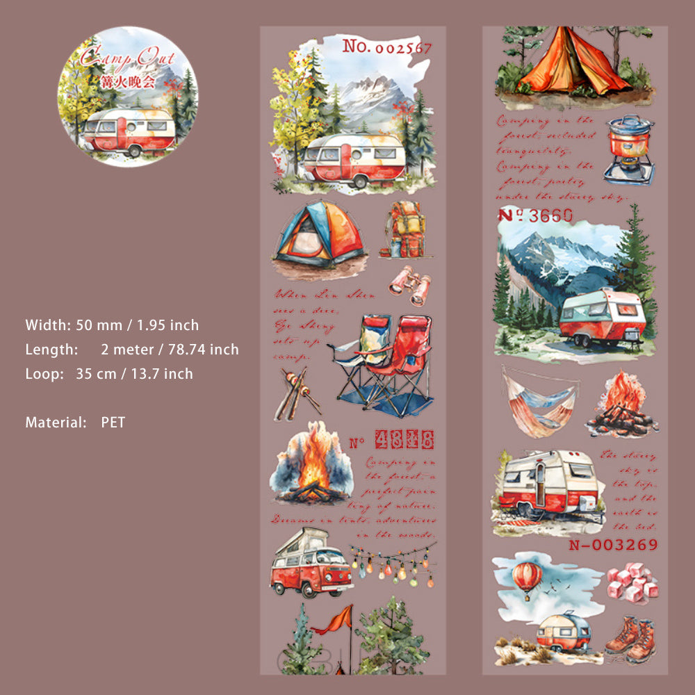 1 Roll Camping Theme PET Tape SLTX