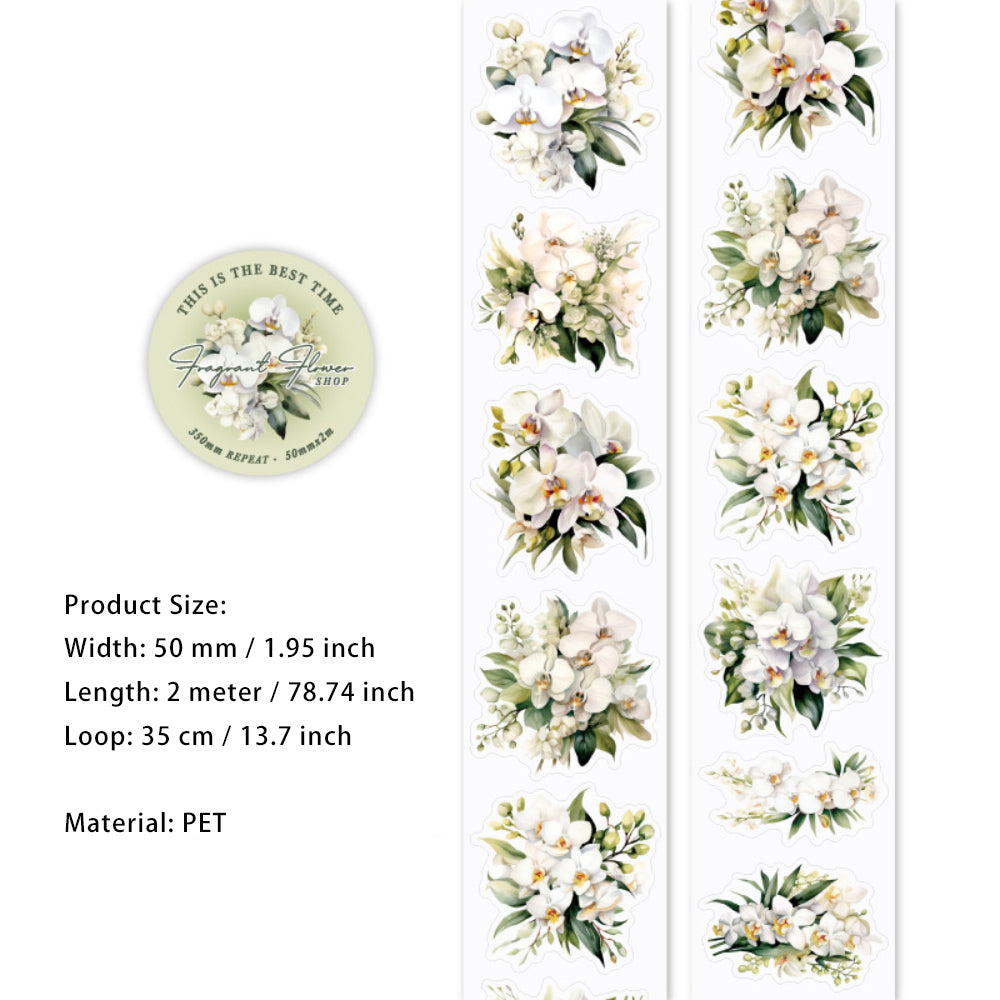 1 Roll Die-cut PET Flower Stickers Tape FFHP