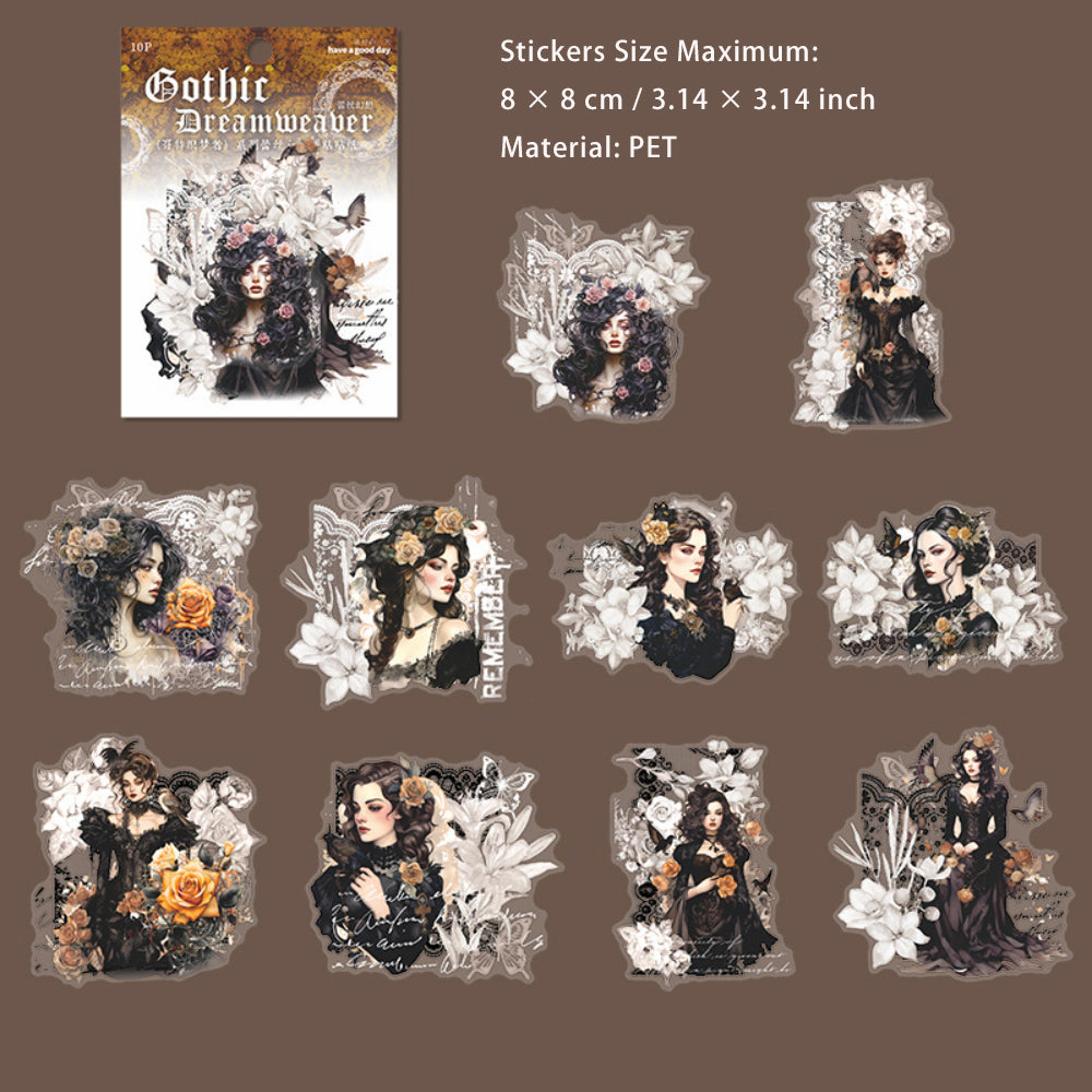 10 Pcs Gothic People Stickers GTZMZ