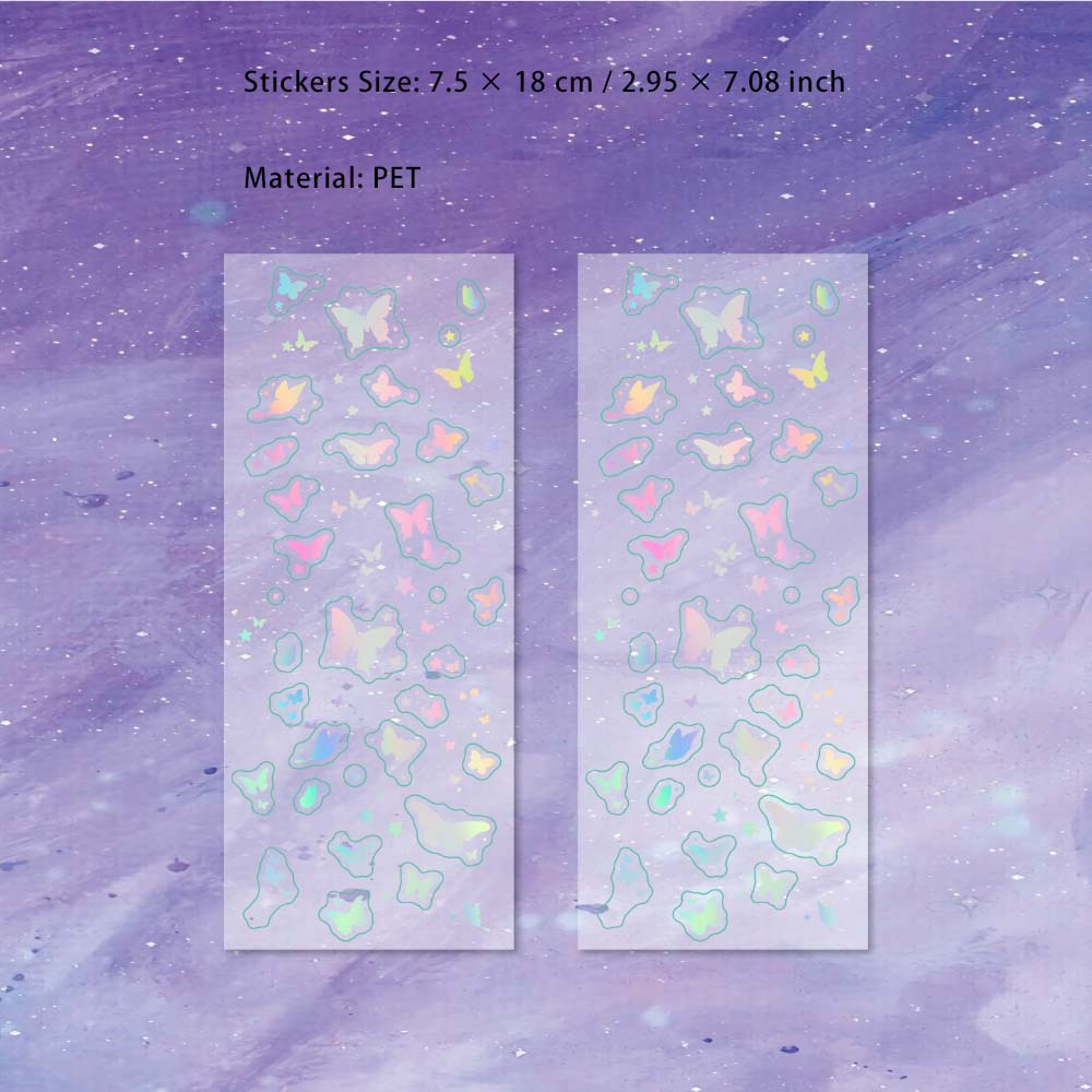 2 Sheets Glitter Cute Stickers XHXL