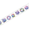 Romantic Watercolor Botanical Wreath Die-Cut PET Tape - Hydrangea