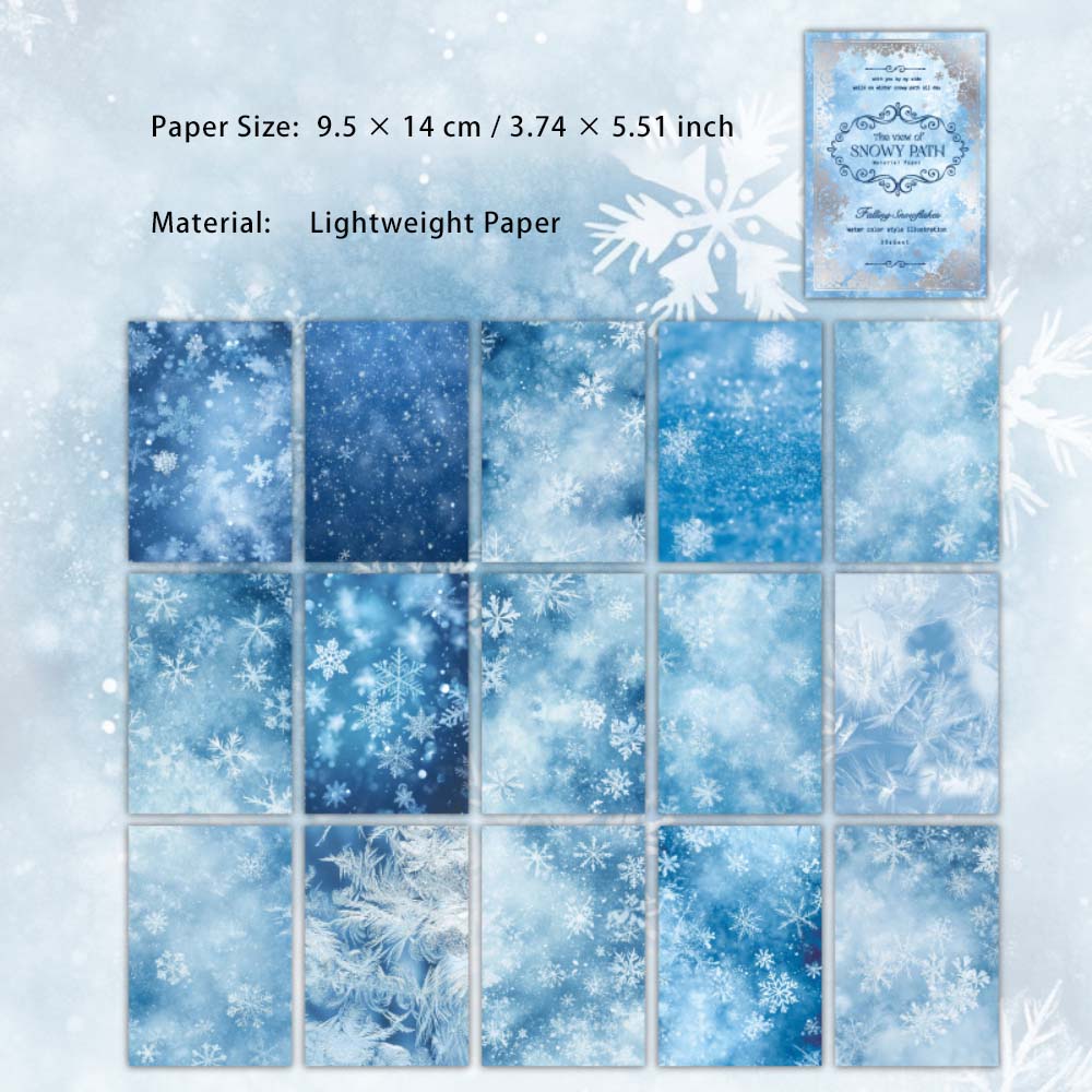 30 Pcs Snow Theme Scrapbook Paper XJXJ
