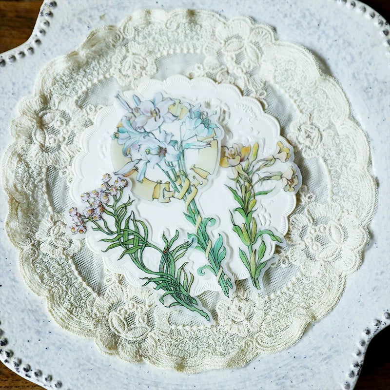 Vintage midsummer floral journaling stickers 2