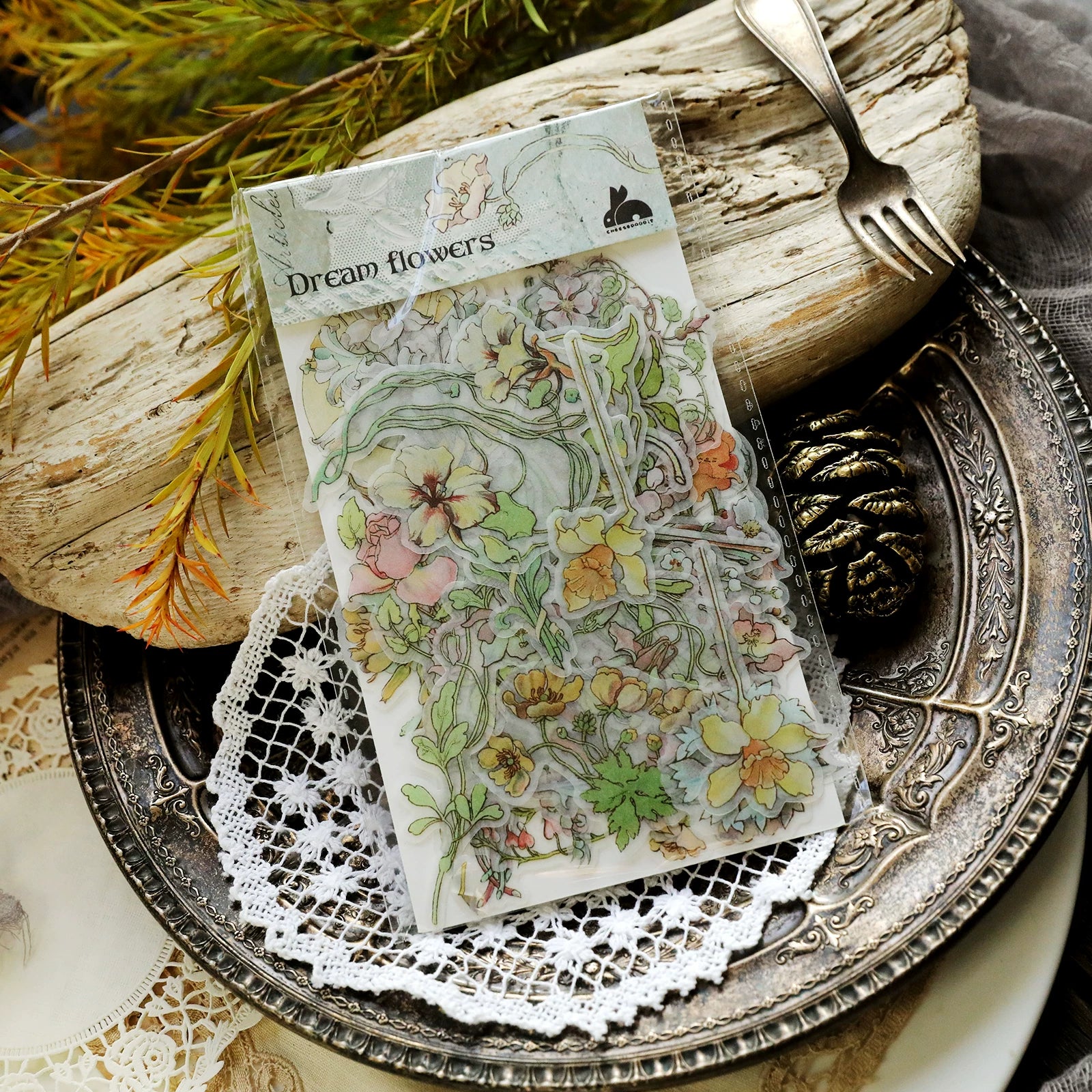 Vintage midsummer floral journaling stickers 4