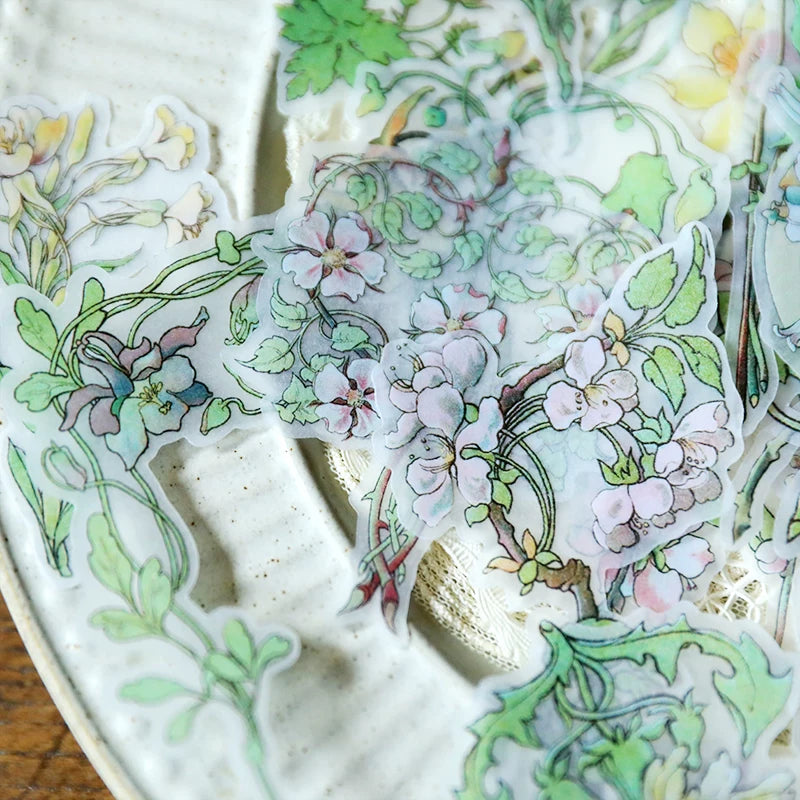 Vintage midsummer floral journaling stickers 6