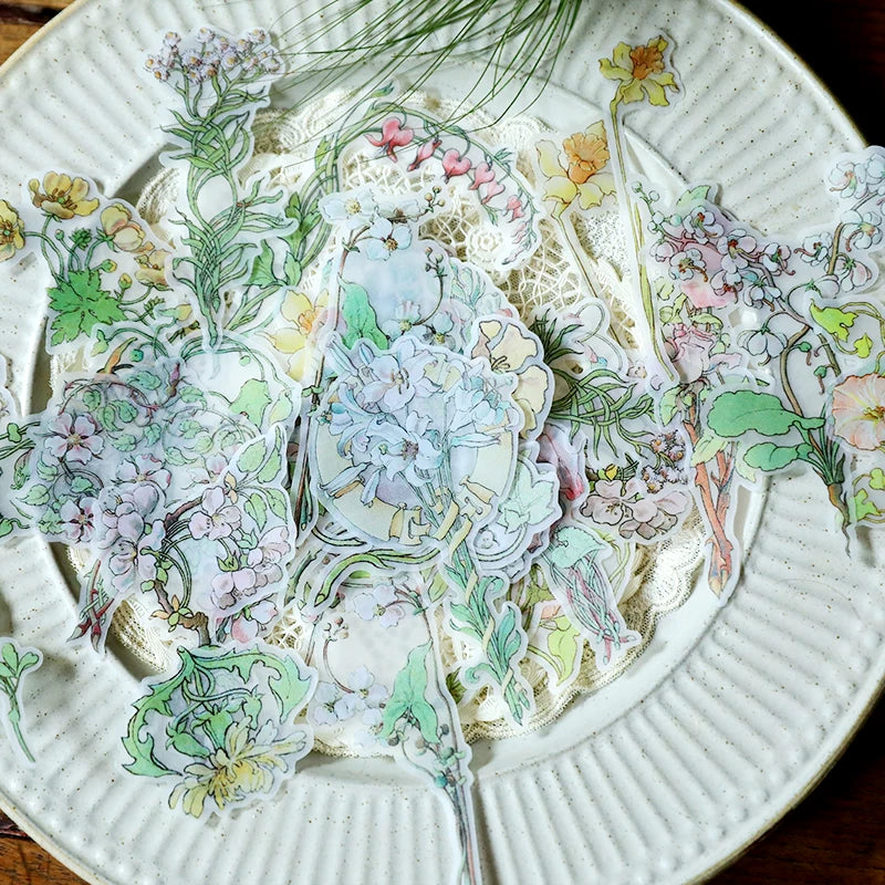 Vintage midsummer floral journaling stickers 7