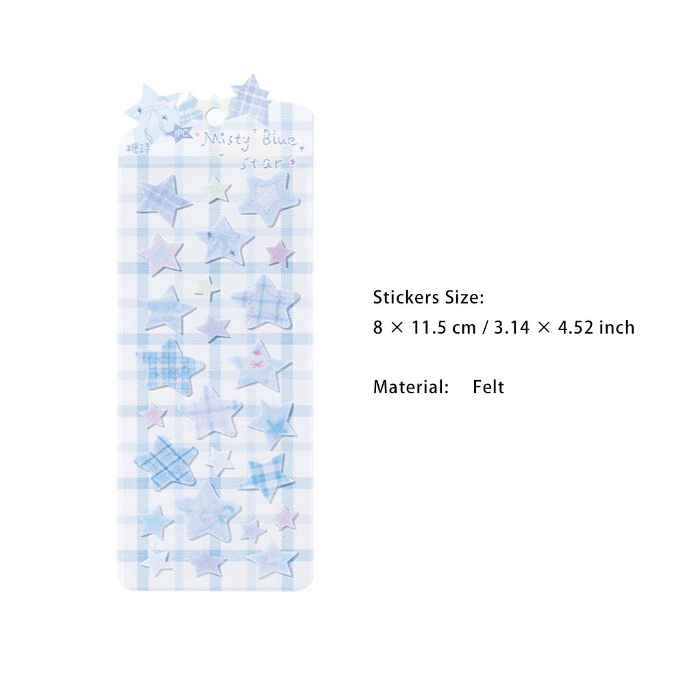 1 Sheet Fabric Star Stickers ZDXX