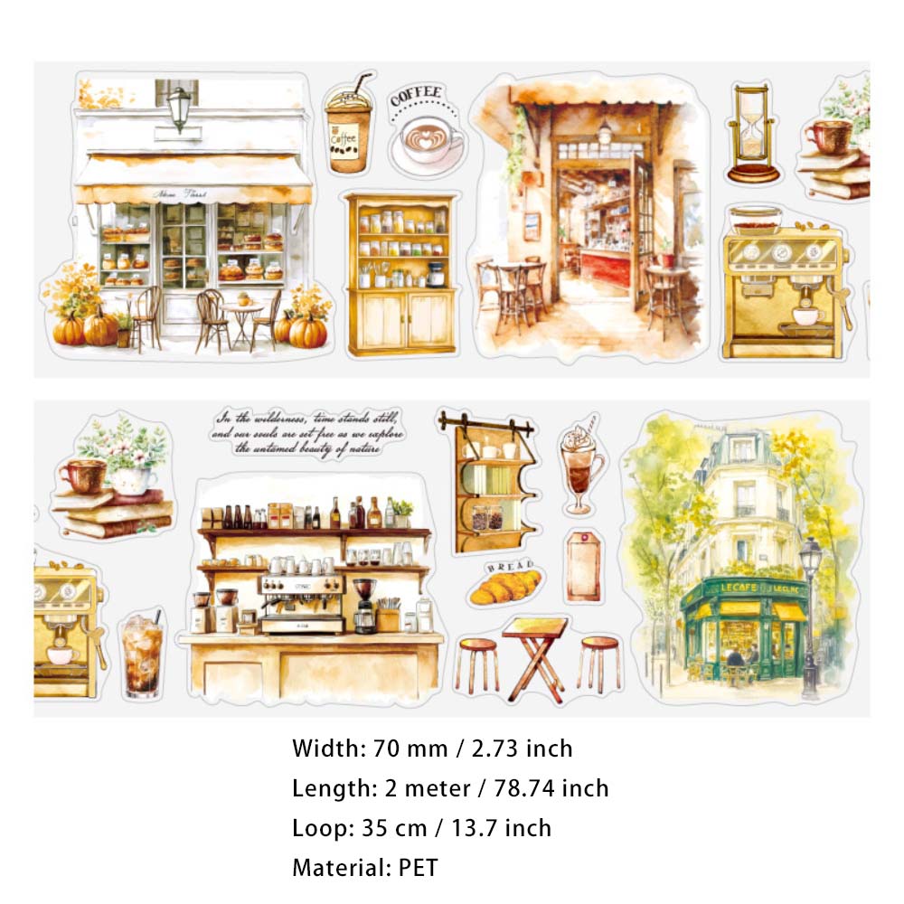 1 Roll Pre-cut Travel PET Stickers Tape YGSM