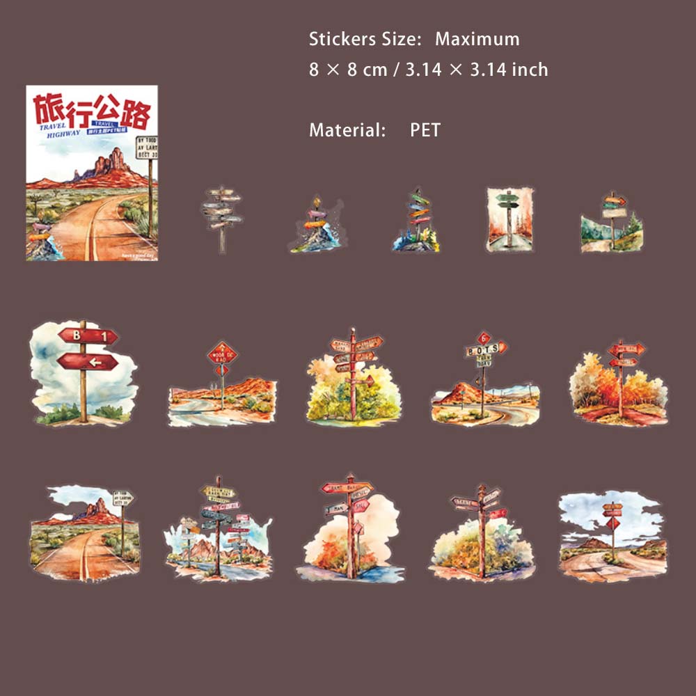 30 Pcs Seasonal Travel PET Stickers LXGL