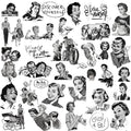 34PCS vintage women vellum scrapbook stickers