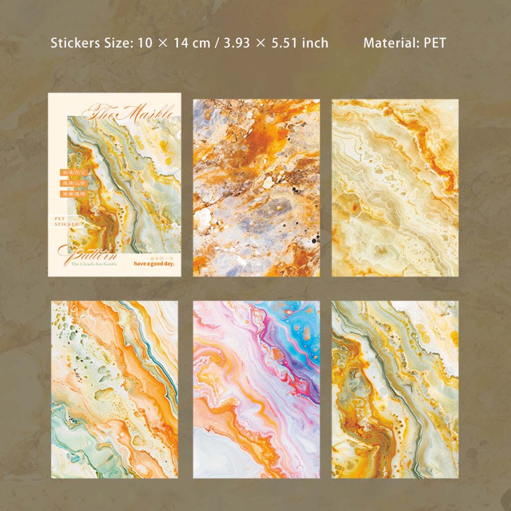 20 Pcs Colorful Marble Texture Scrapbook Paper LYSW