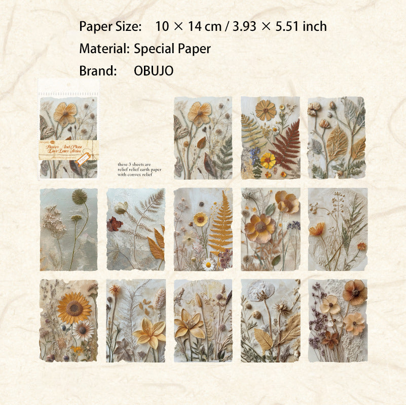 23 Pcs Floral Embossed Paper and Scrapbook Paper HCQS