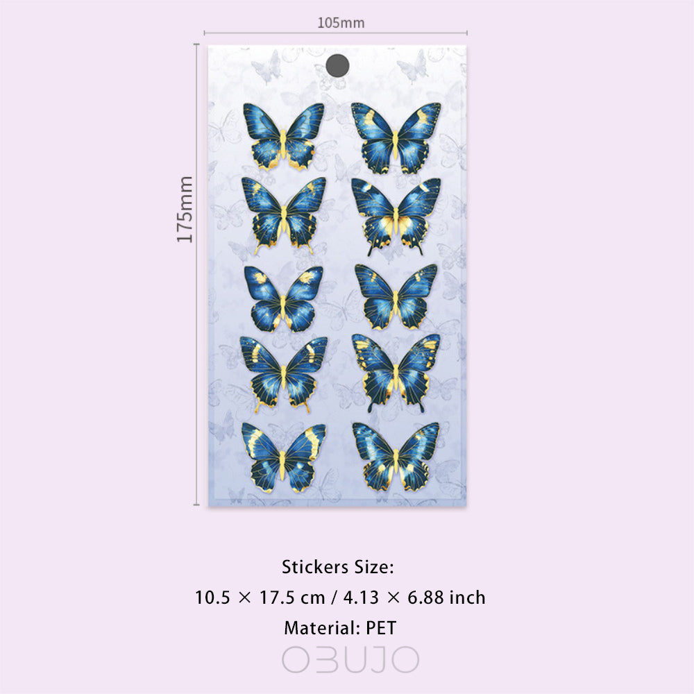 10 Pcs Glitter Butterfly Stickers MDHJ