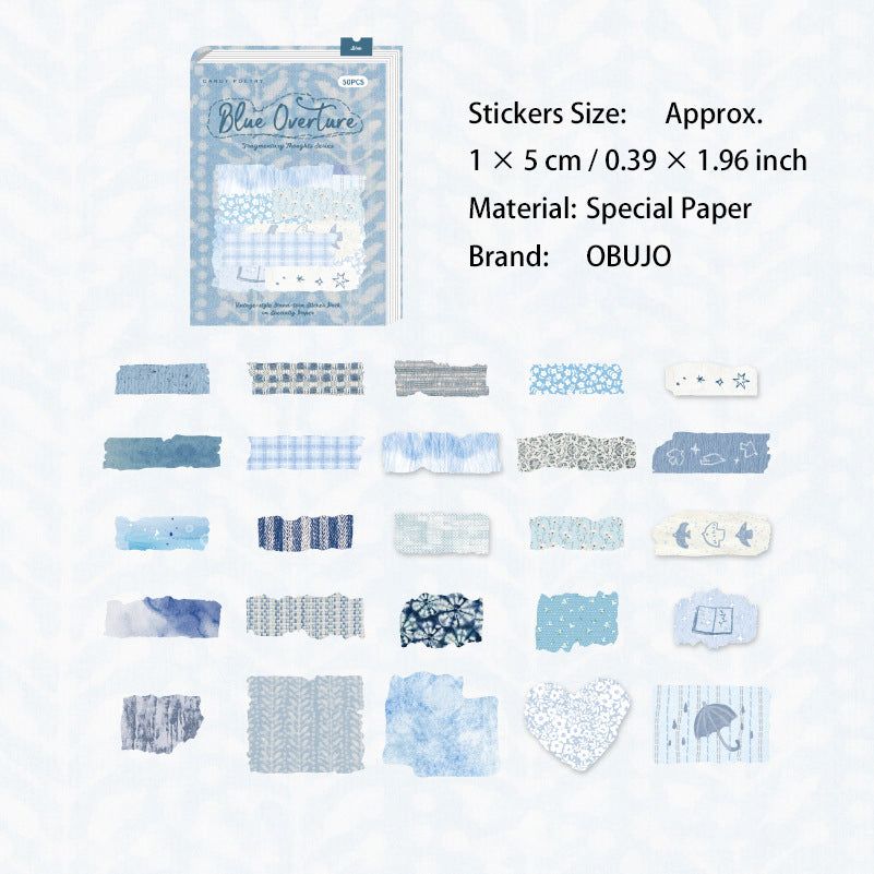 50 Pcs Fabric Theme Stickers LSBY