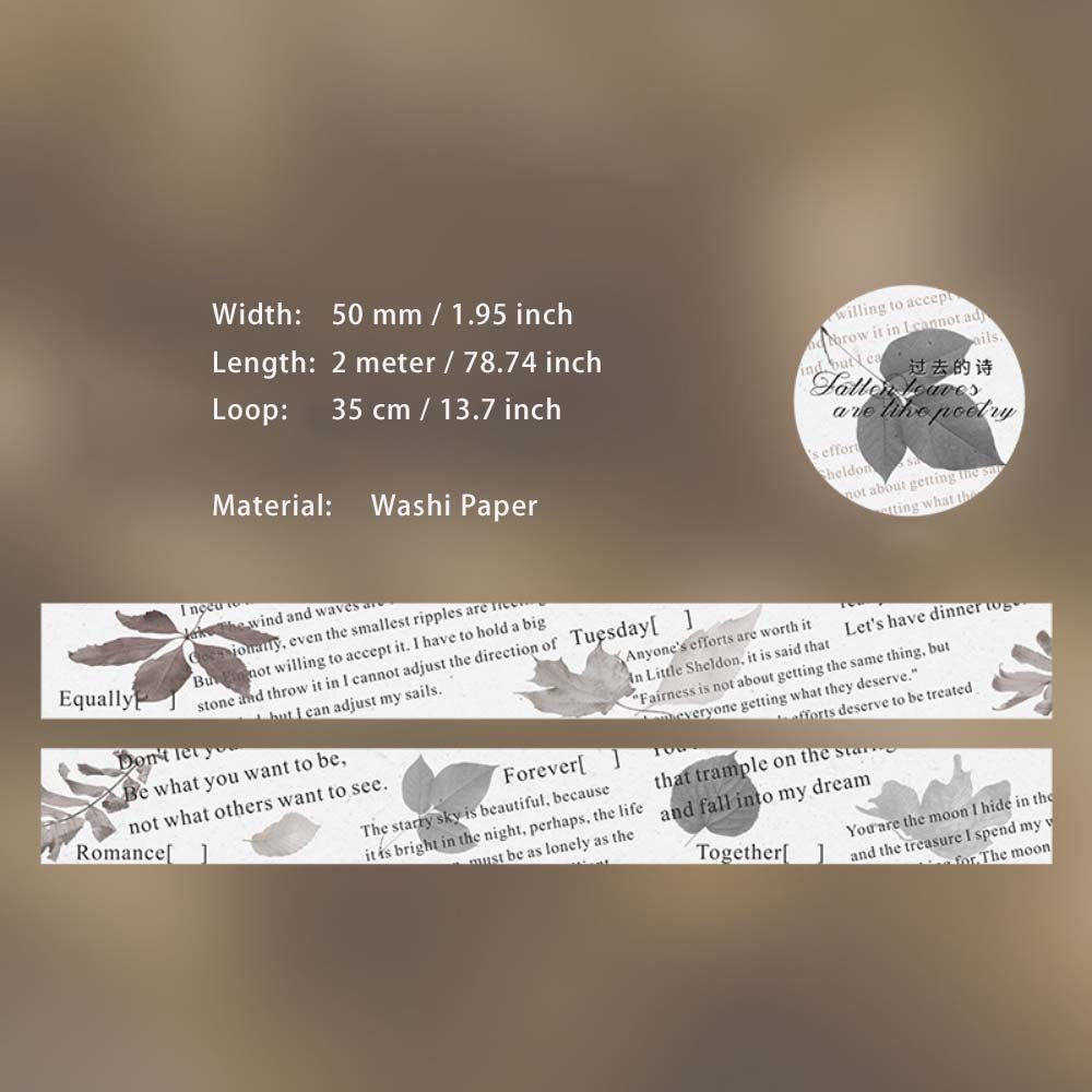 1 Roll Maple Poetry Vintage Washi Tape YYSP