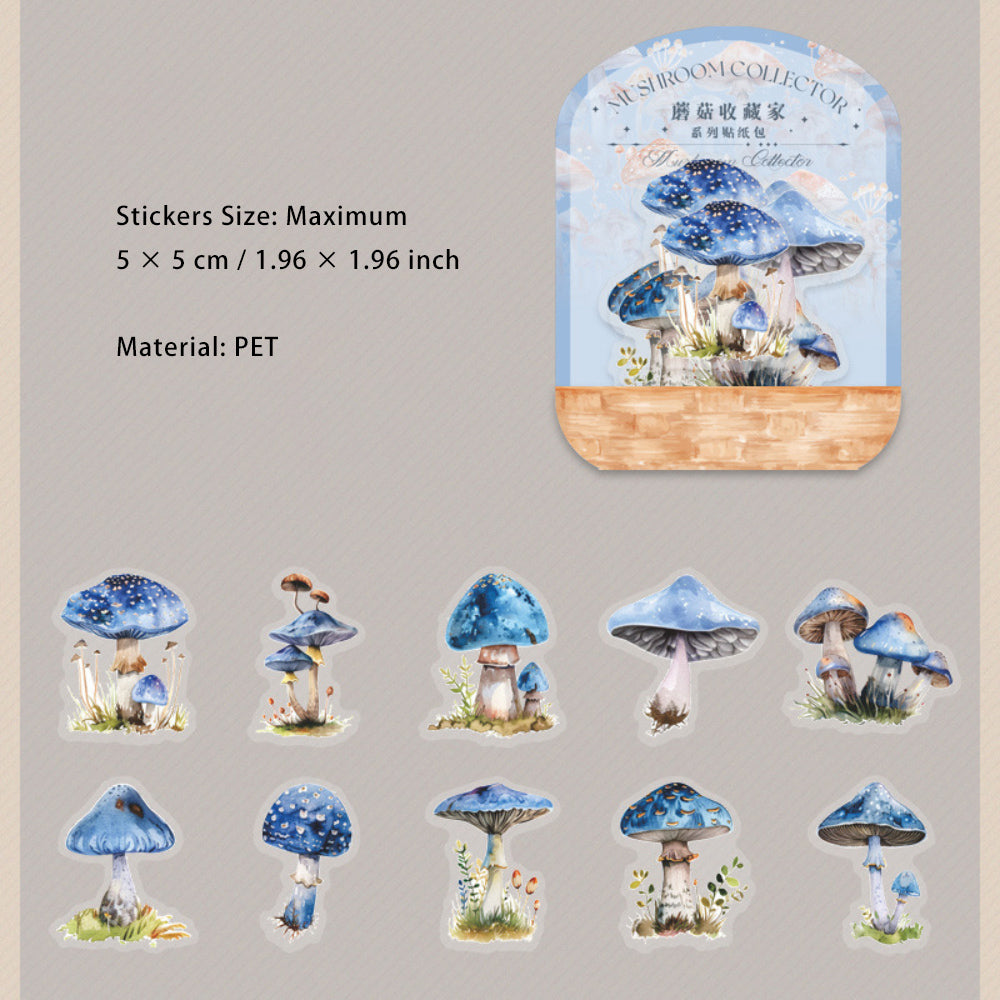 20 Pcs PET Mushroom Stickers MGSCJ