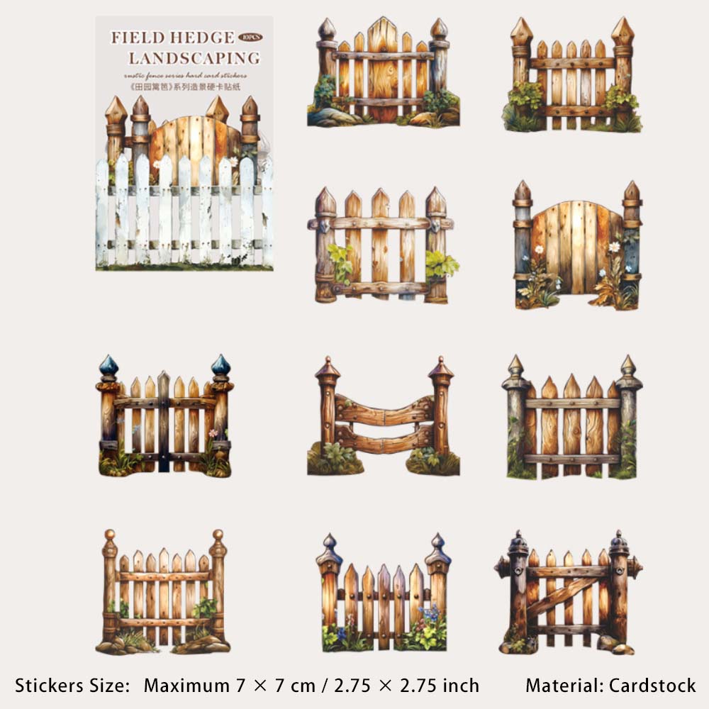 10 Pcs Garden Fence PET Stickers TYLB