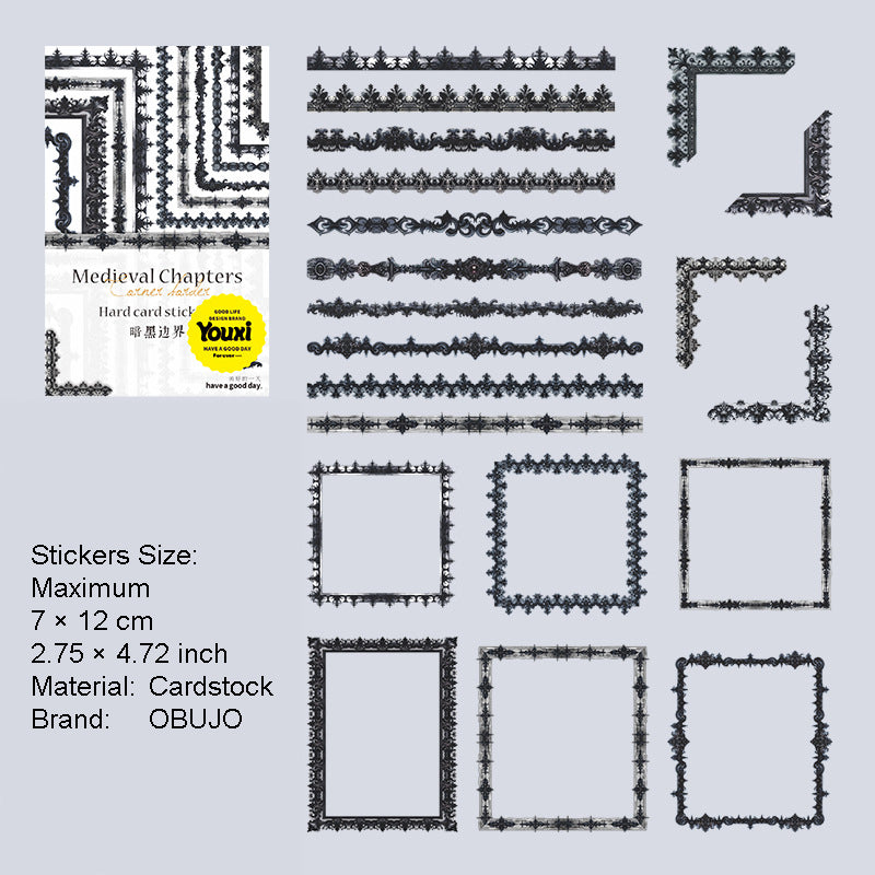 20 Pcs Vintage Border Frame Cardstock Stickers ZSJPZ