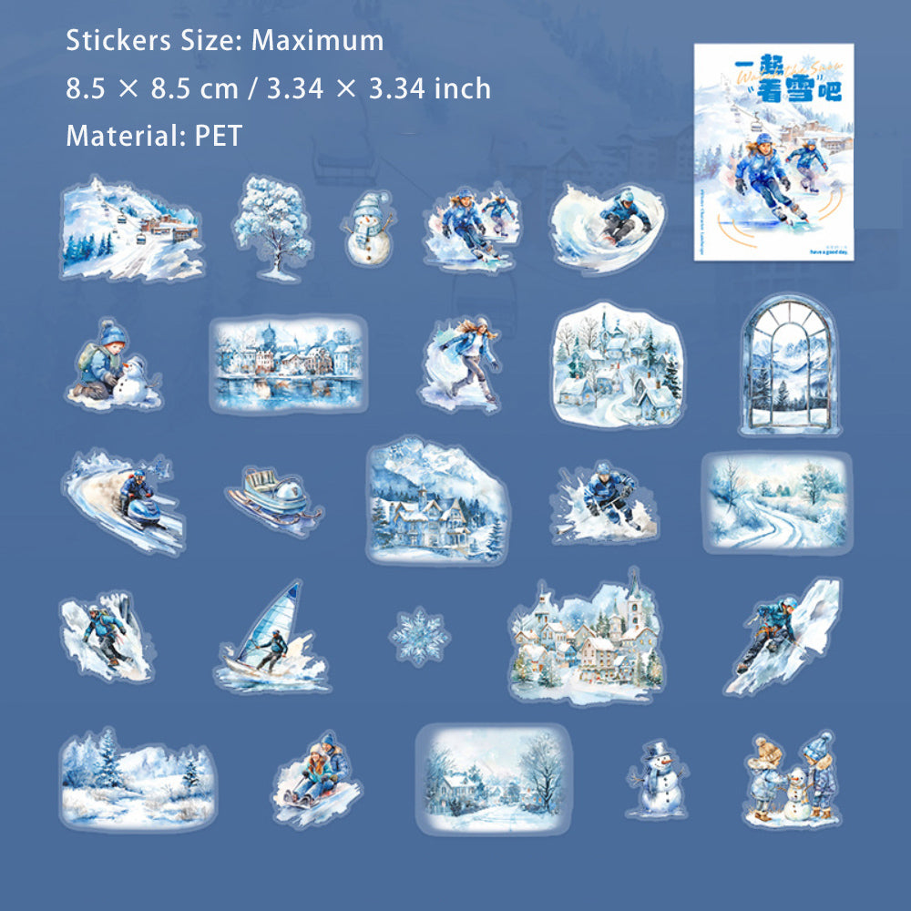 25 Pcs Winter Travel PET Stickers YQKXB