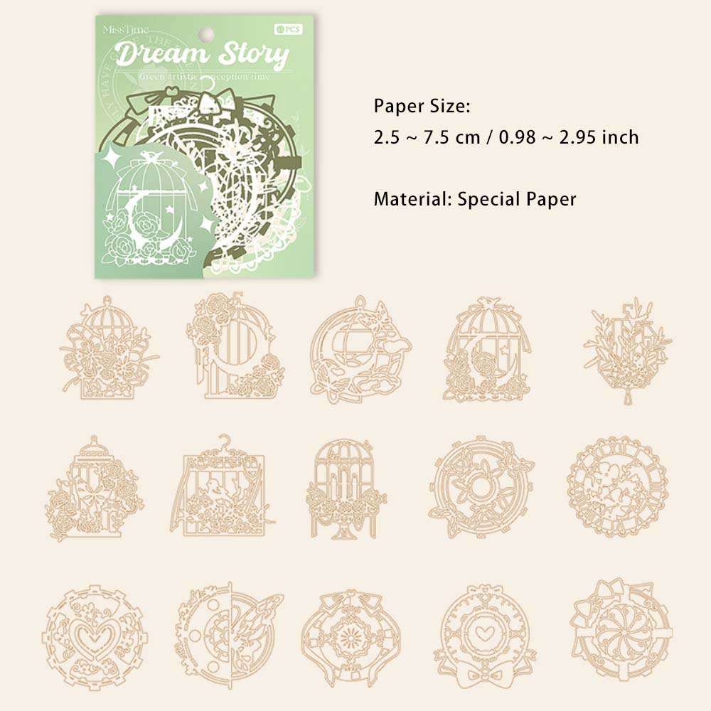 15 Pcs Flower Butterfly Cutout Paper MHWY