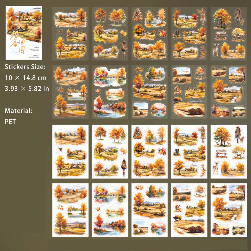 20 Sheets Wild Landscape PET Stickers TYSJ