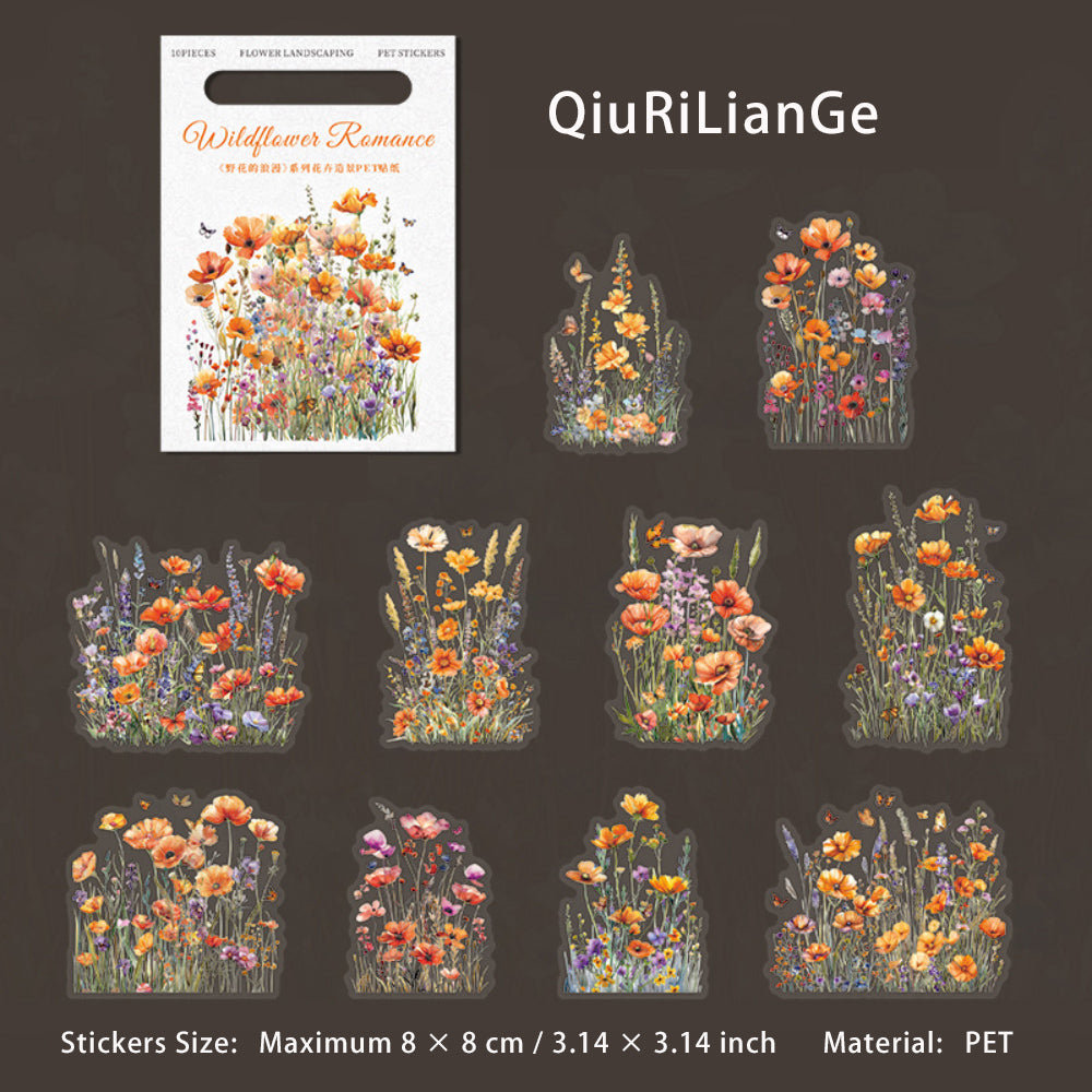 10 Pcs Wildflower PET Stickers YHDLM