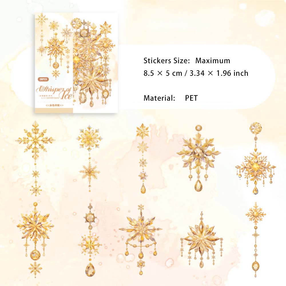 20 Pcs Snowflake PET Stickers BJYY
