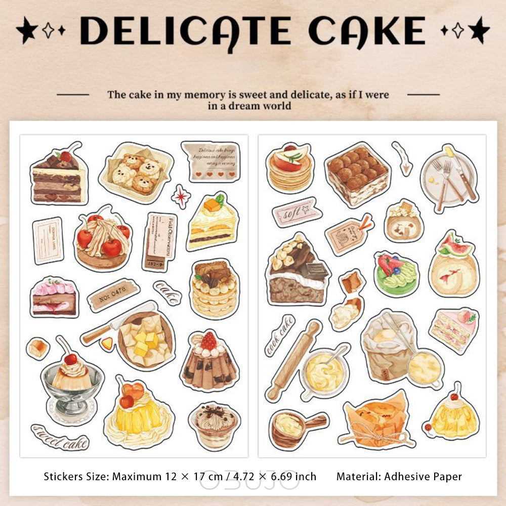 2 Sheets Coffee Dessert Stickers TFRJ