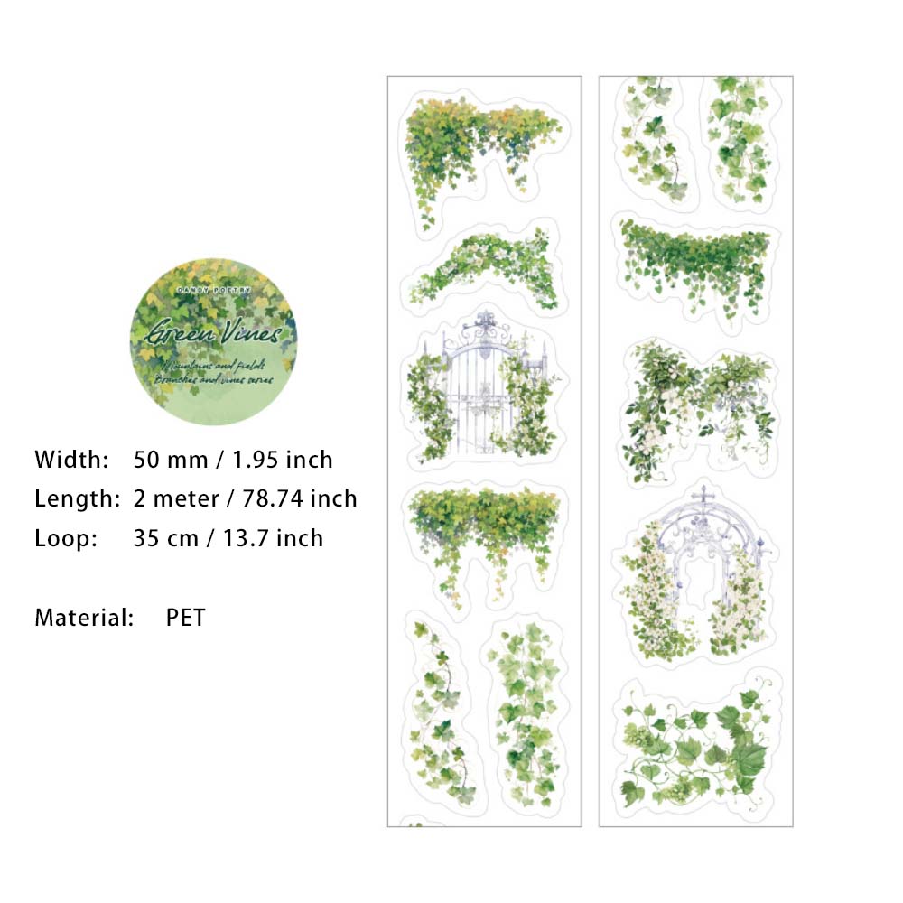 1 Roll Flower Vine Pre-cut PET Stickers Tape SYZM