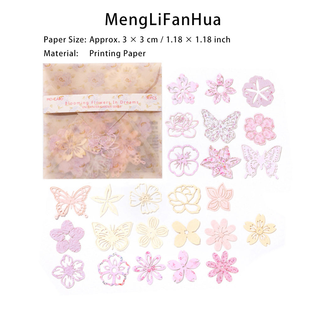 50 Pcs Cutout Flowers Paper XHHY