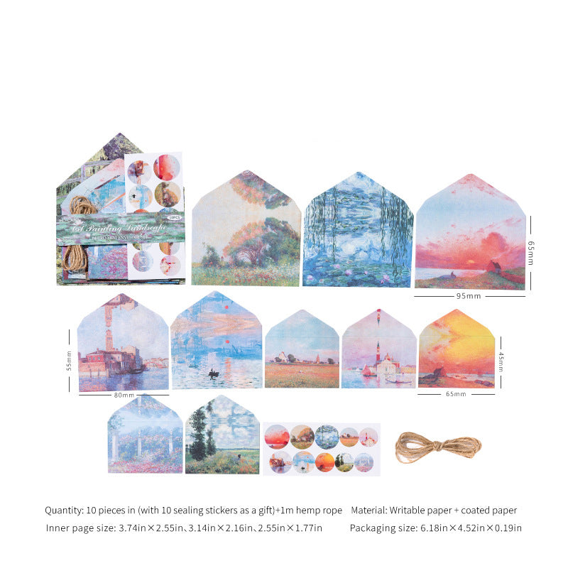 10 Pcs Pocket Envelope and Stickers Kit YJSG