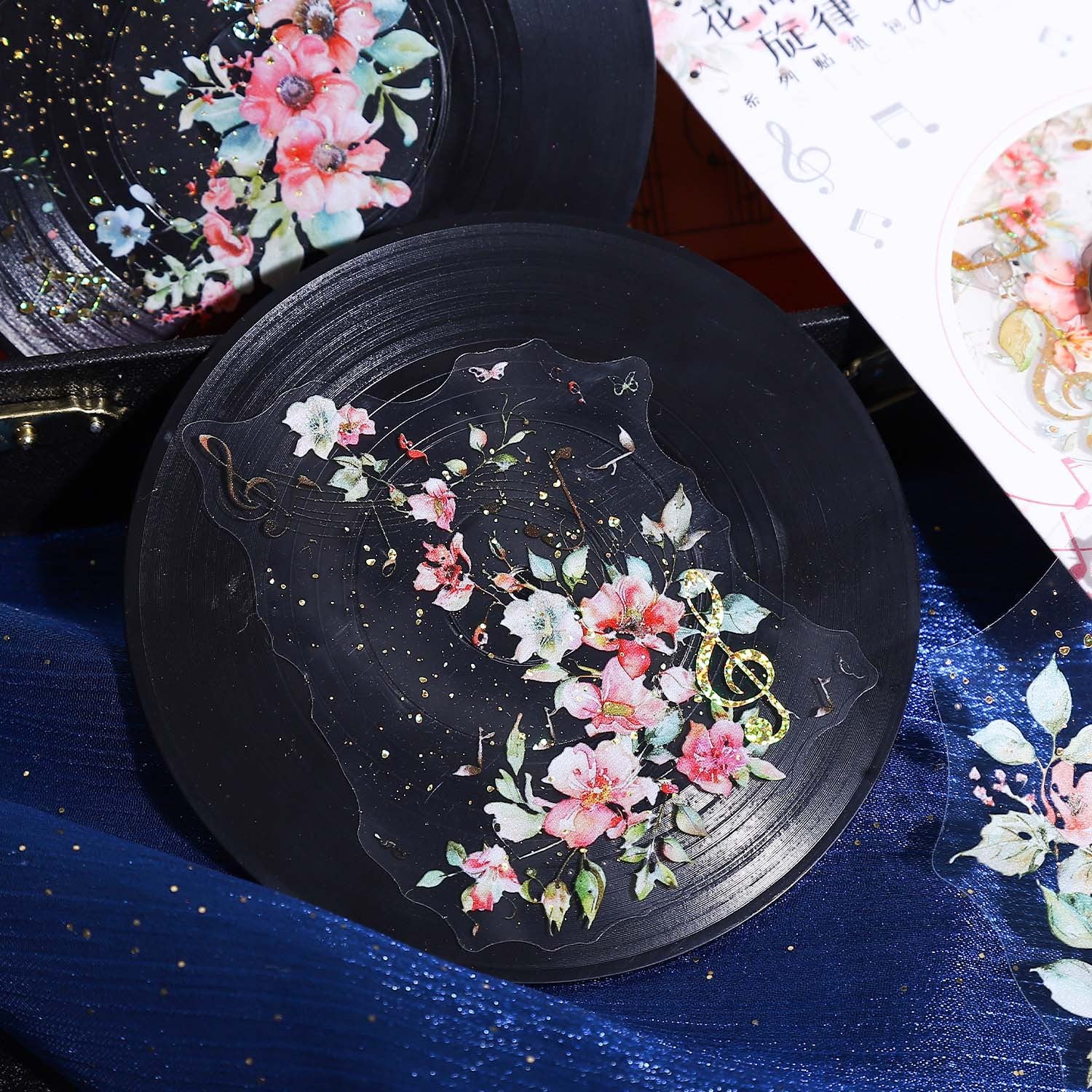 10 Pcs Music Flower PET Stickers HHXL