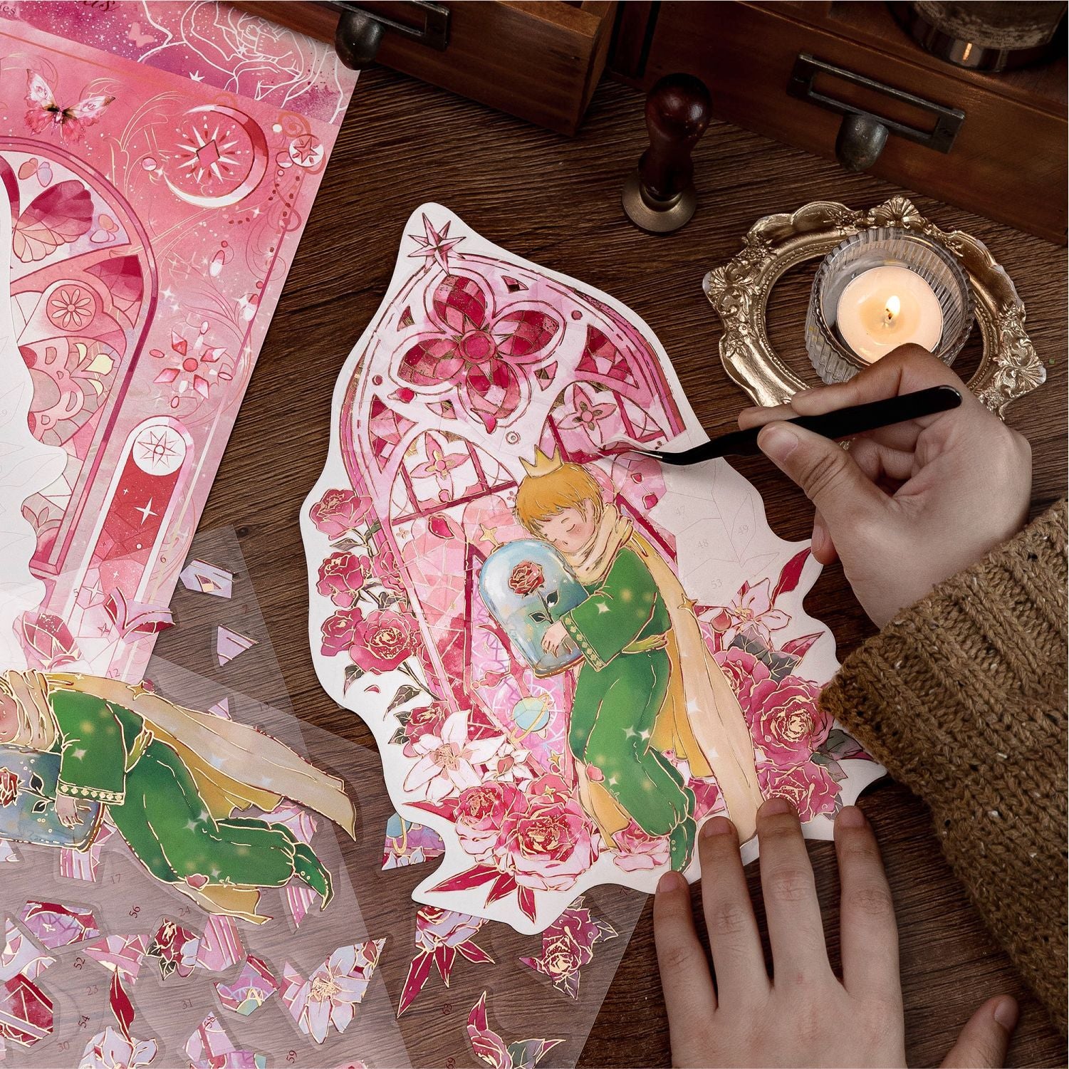 Princess and Rose DIY Puzzle Stickers WZMG