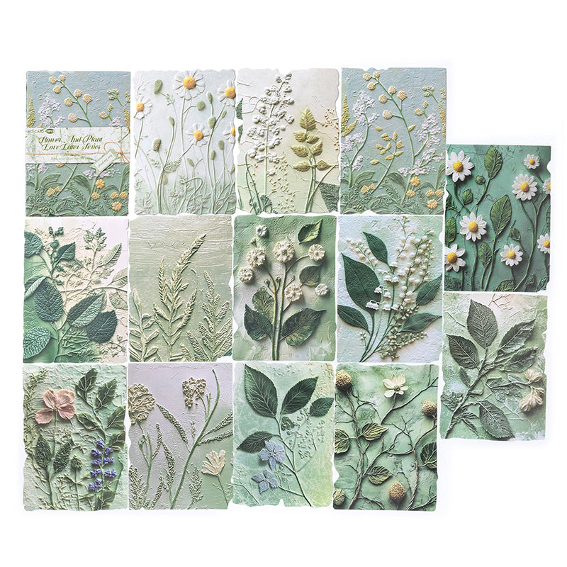 23 Pcs Botanical Relief Journal  Paper REP04
