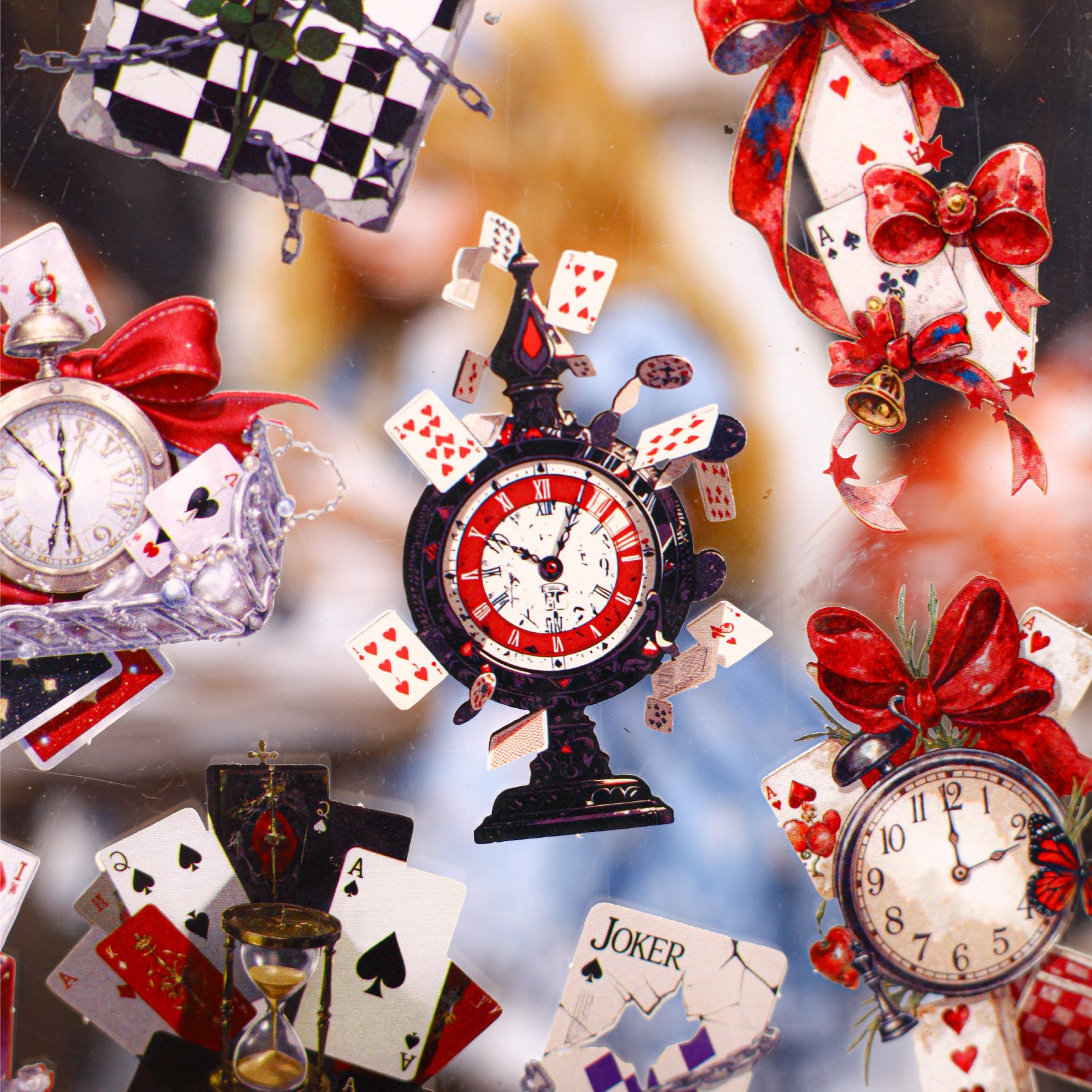 16 Pcs Poker Themed Journal Stickers ZPXL